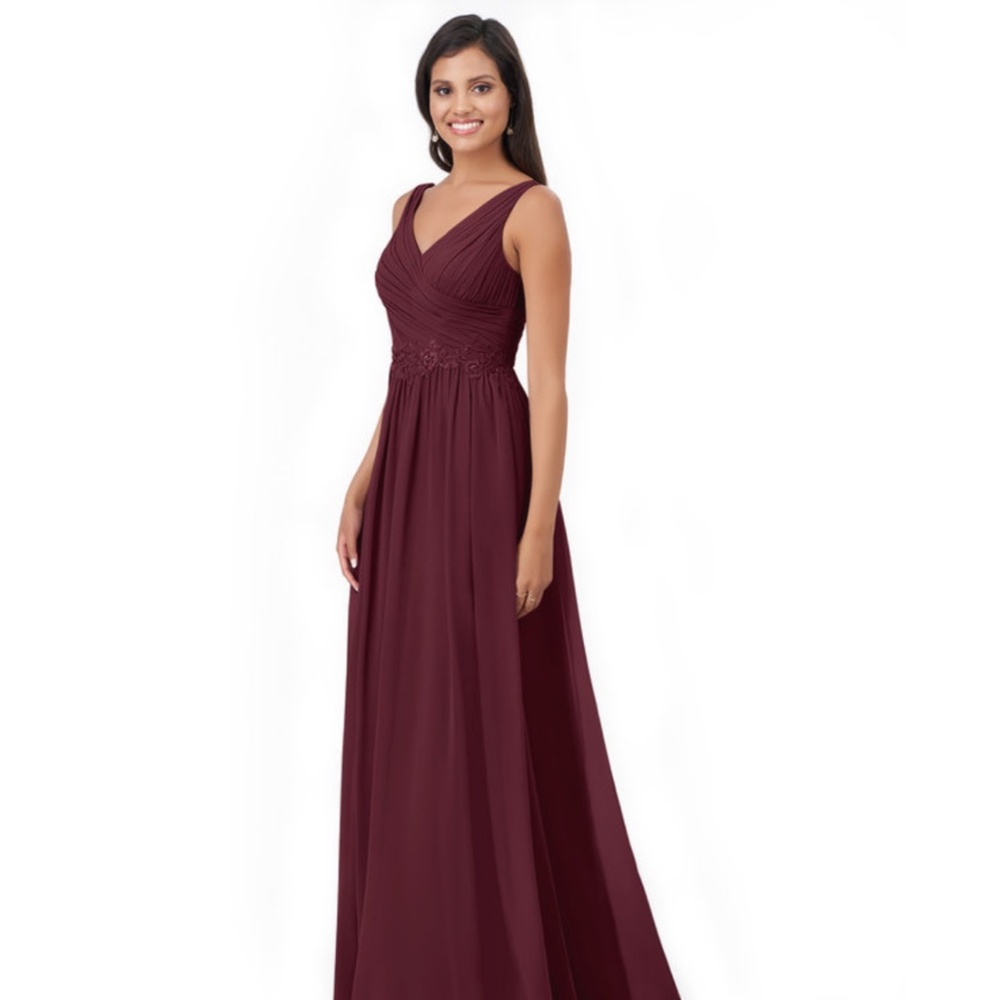 Azazie Cabernet Robbie Bridesmaid Dress Size A2